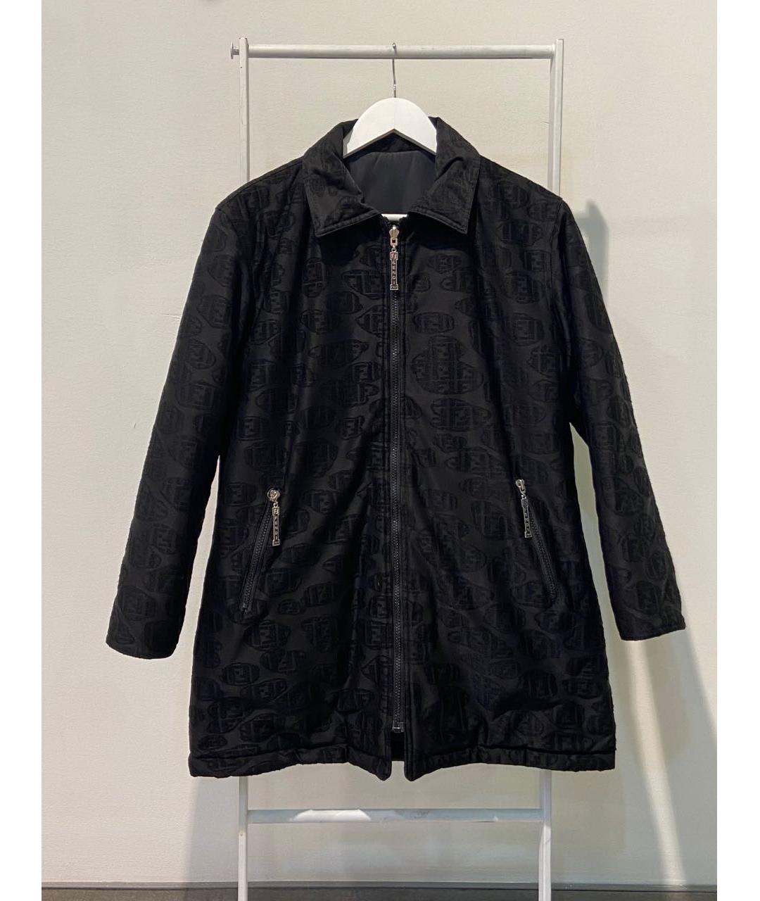FENDI Черная полиэстеровая куртка, фото 9