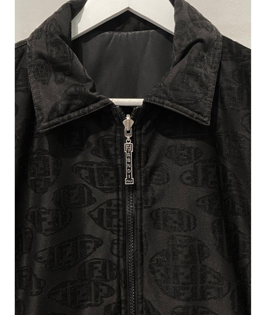 FENDI Черная полиэстеровая куртка, фото 4