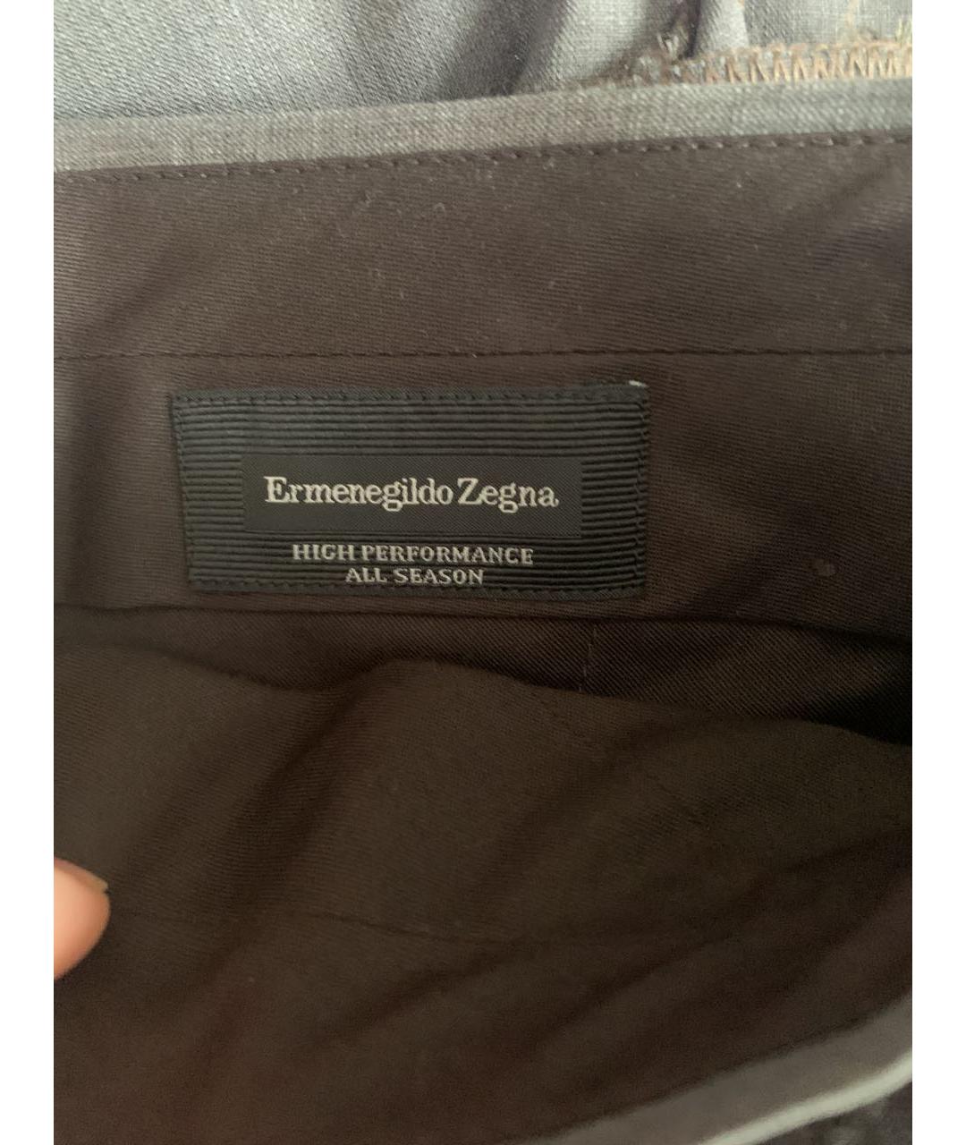 ERMENEGILDO ZEGNA Серые шерстяные классические брюки, фото 5