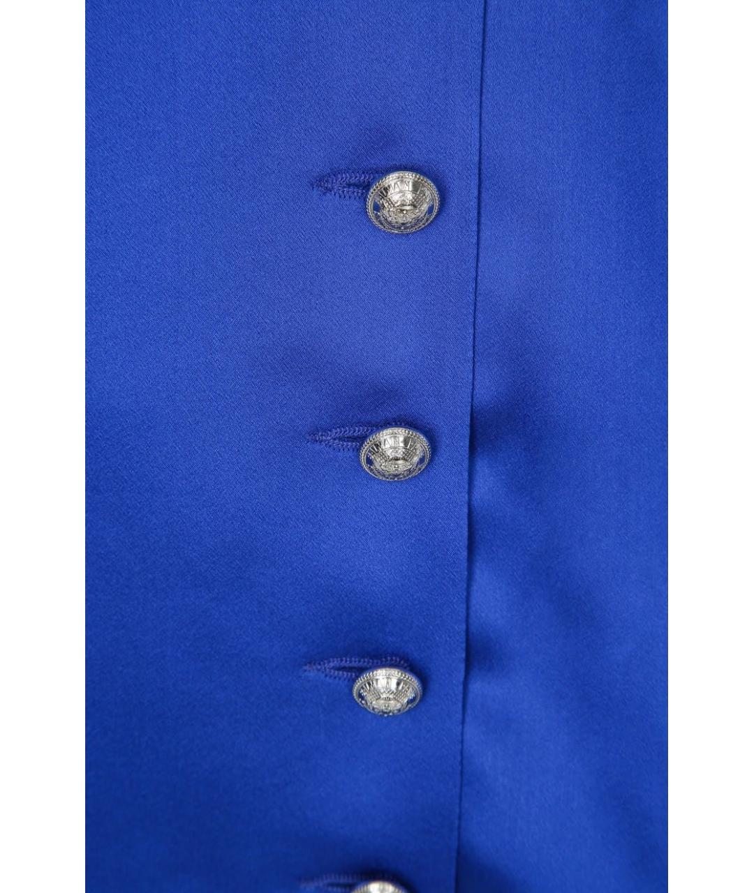 BALMAIN Синяя шелковая блузы, фото 3