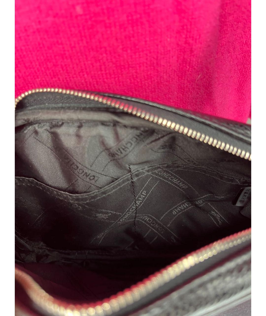 LONGCHAMP Черная кожаная сумка через плечо, фото 5