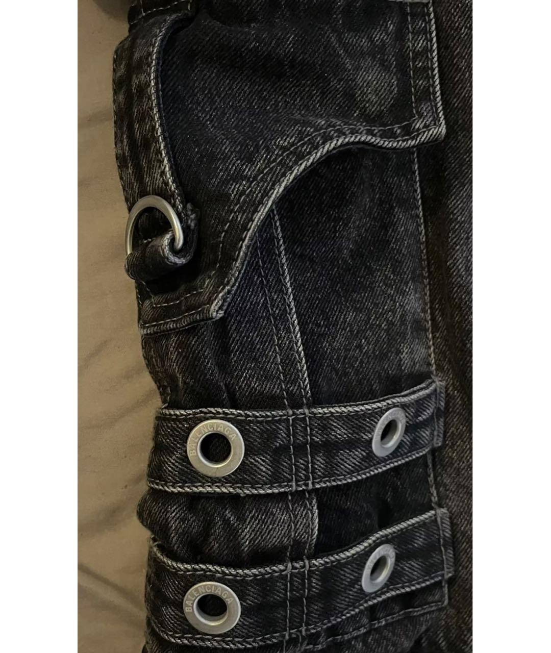 BALENCIAGA Антрацитовые хлопковые джинсы, фото 5