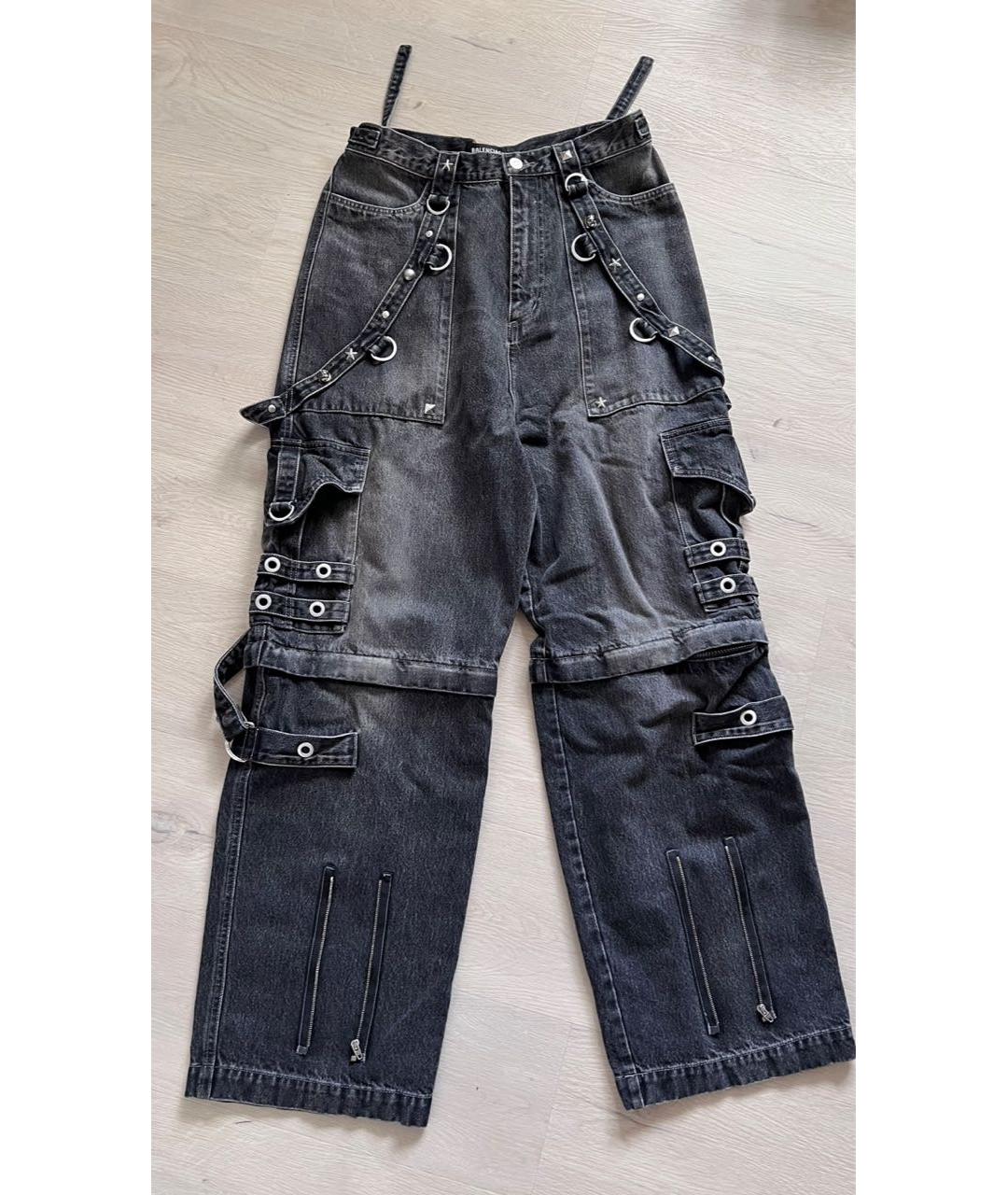 BALENCIAGA Антрацитовые хлопковые джинсы, фото 2