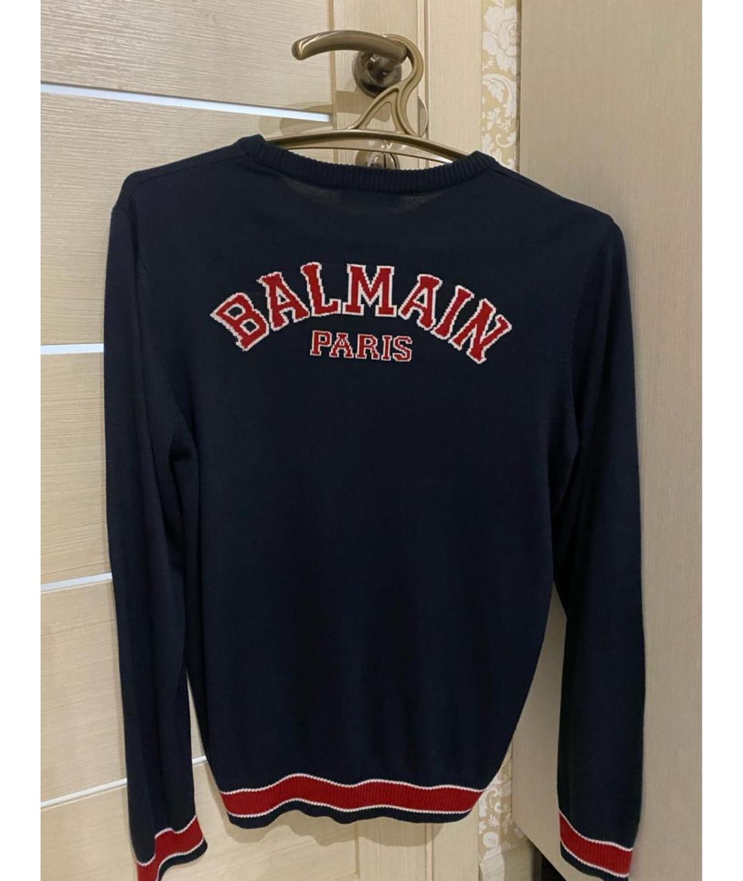 BALMAIN Темно-синий вискозный джемпер / свитер, фото 2