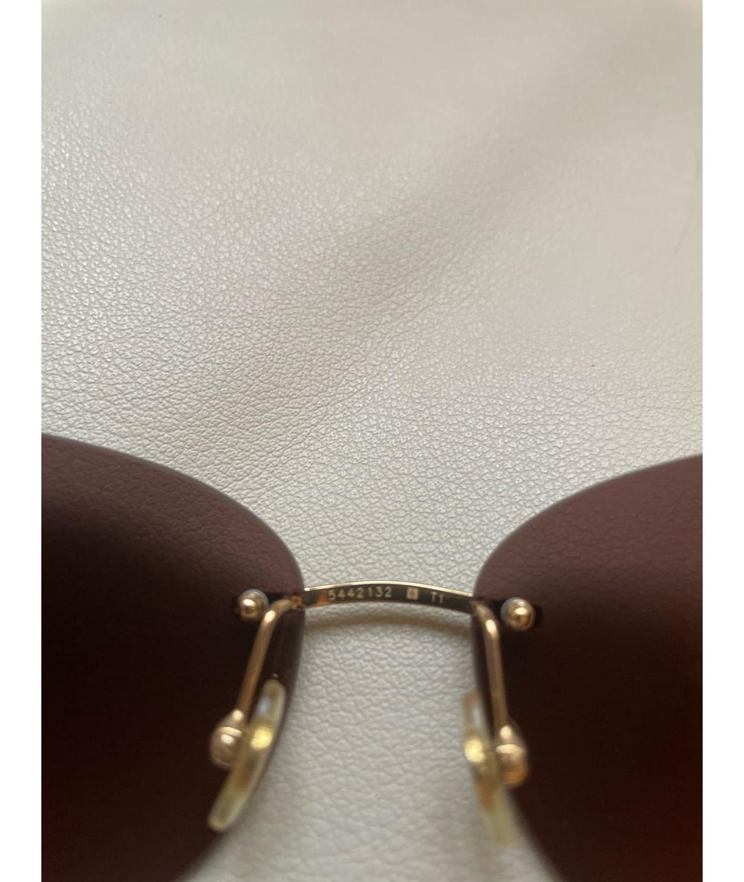CARTIER Коричневые металлические солнцезащитные очки, фото 3