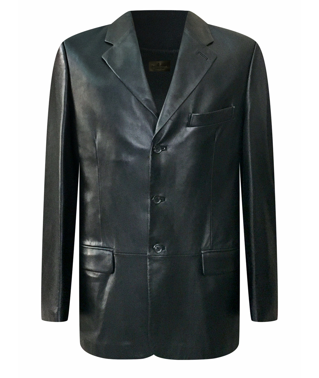 ERMENEGILDO ZEGNA Черный кожаный пиджак, фото 1