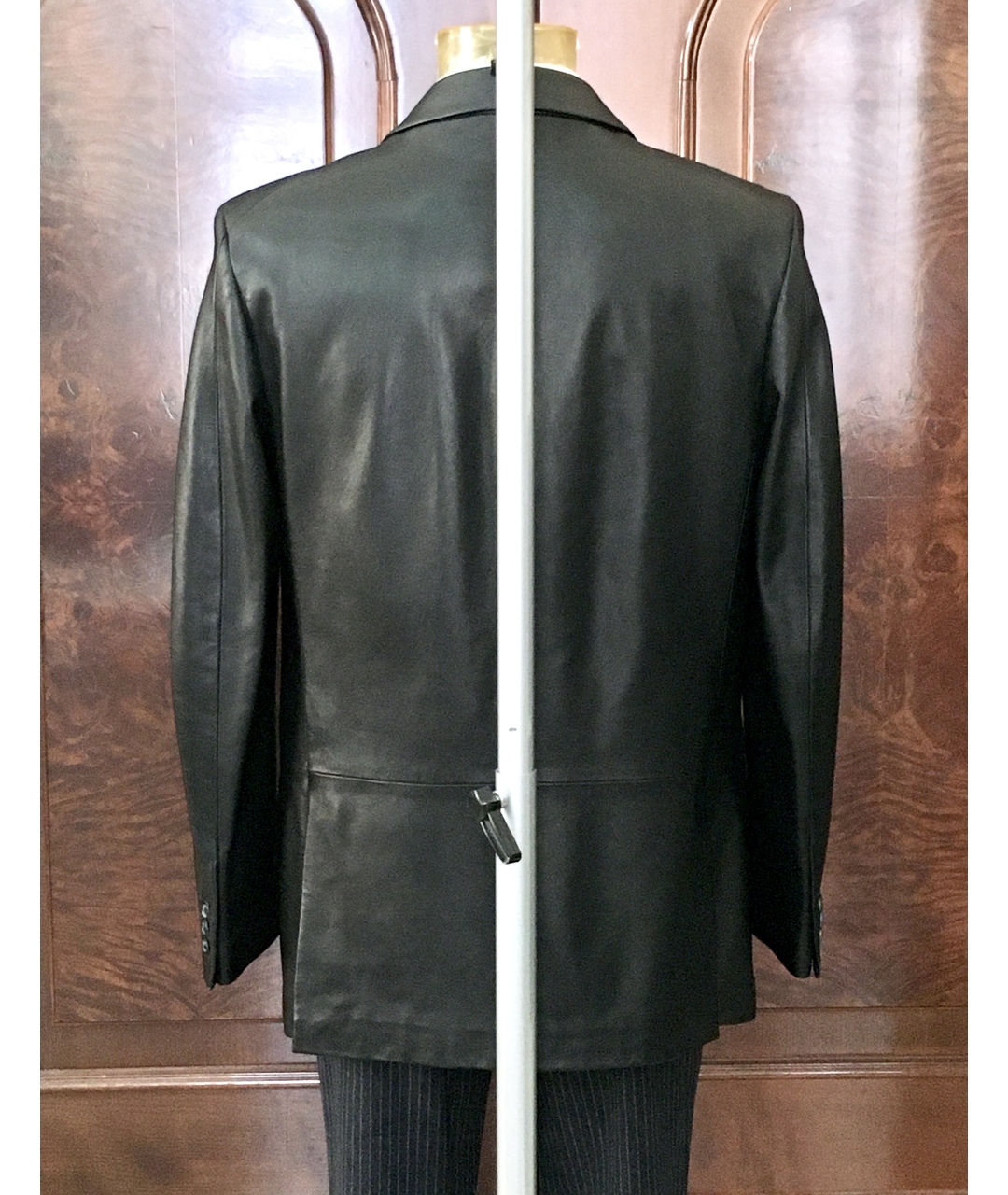ERMENEGILDO ZEGNA Черный кожаный пиджак, фото 2