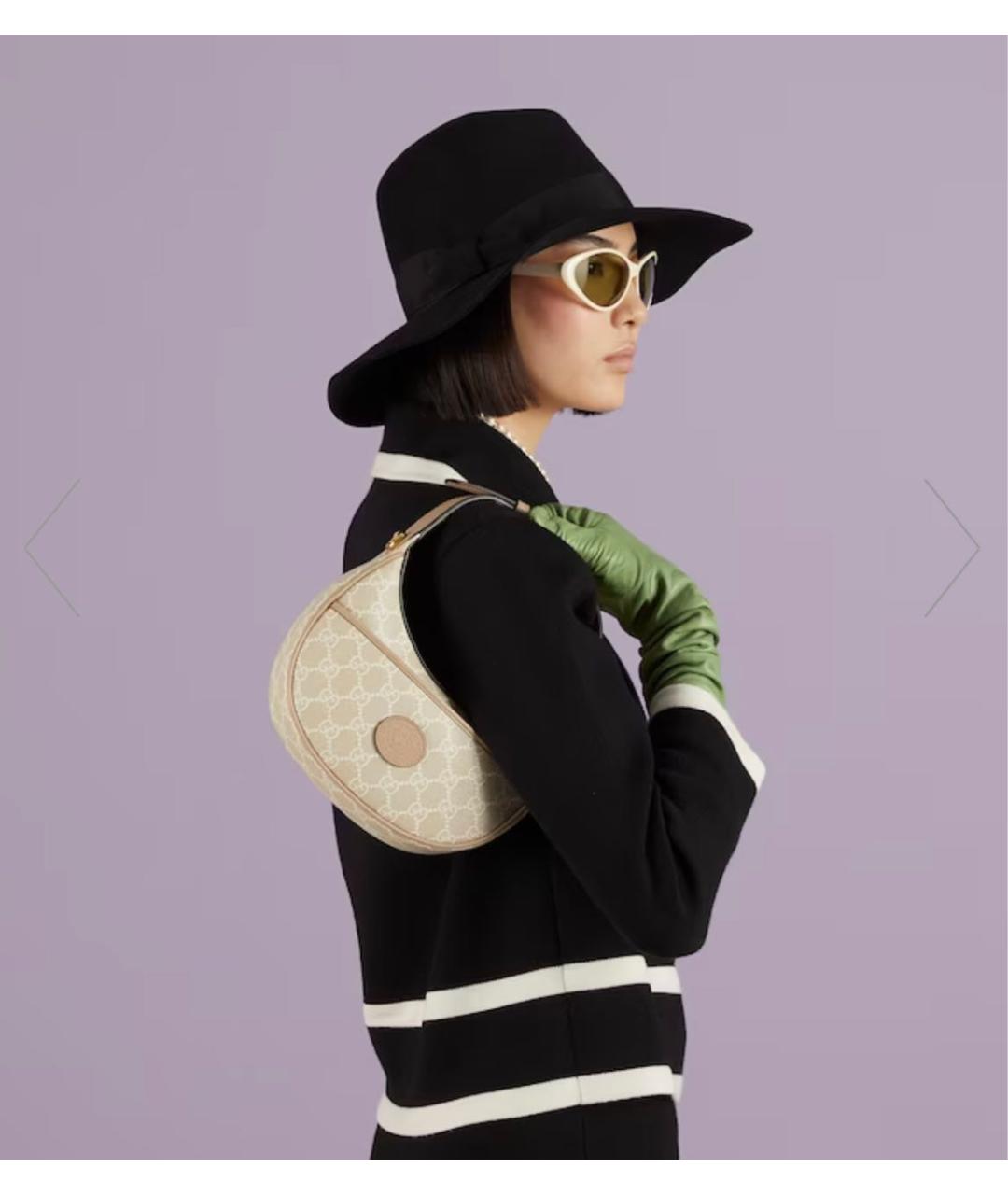 GUCCI Белая кожаная сумка с короткими ручками, фото 6