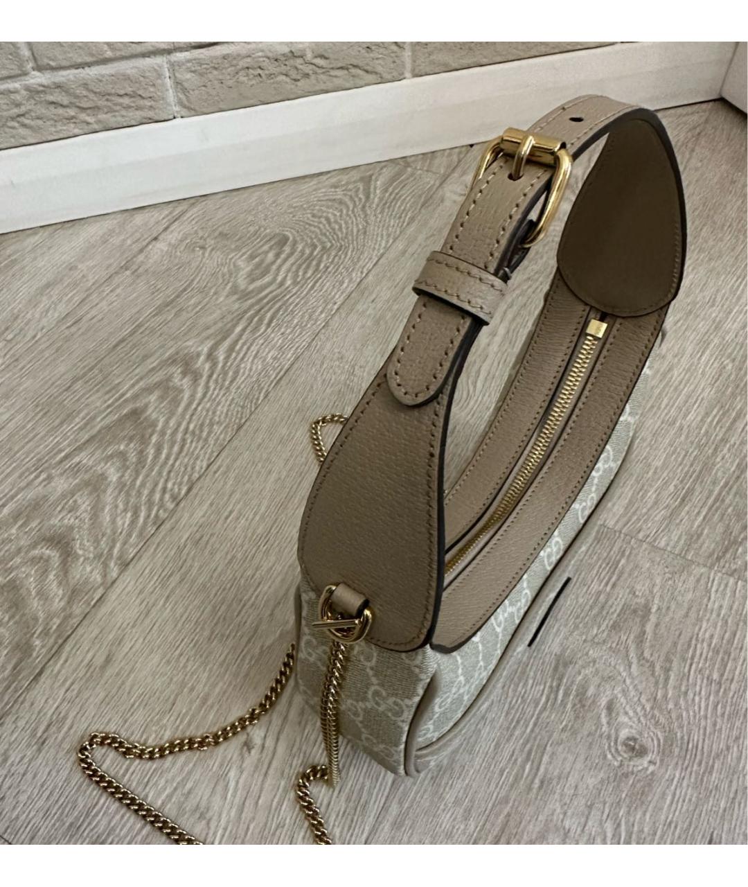 GUCCI Белая кожаная сумка с короткими ручками, фото 4