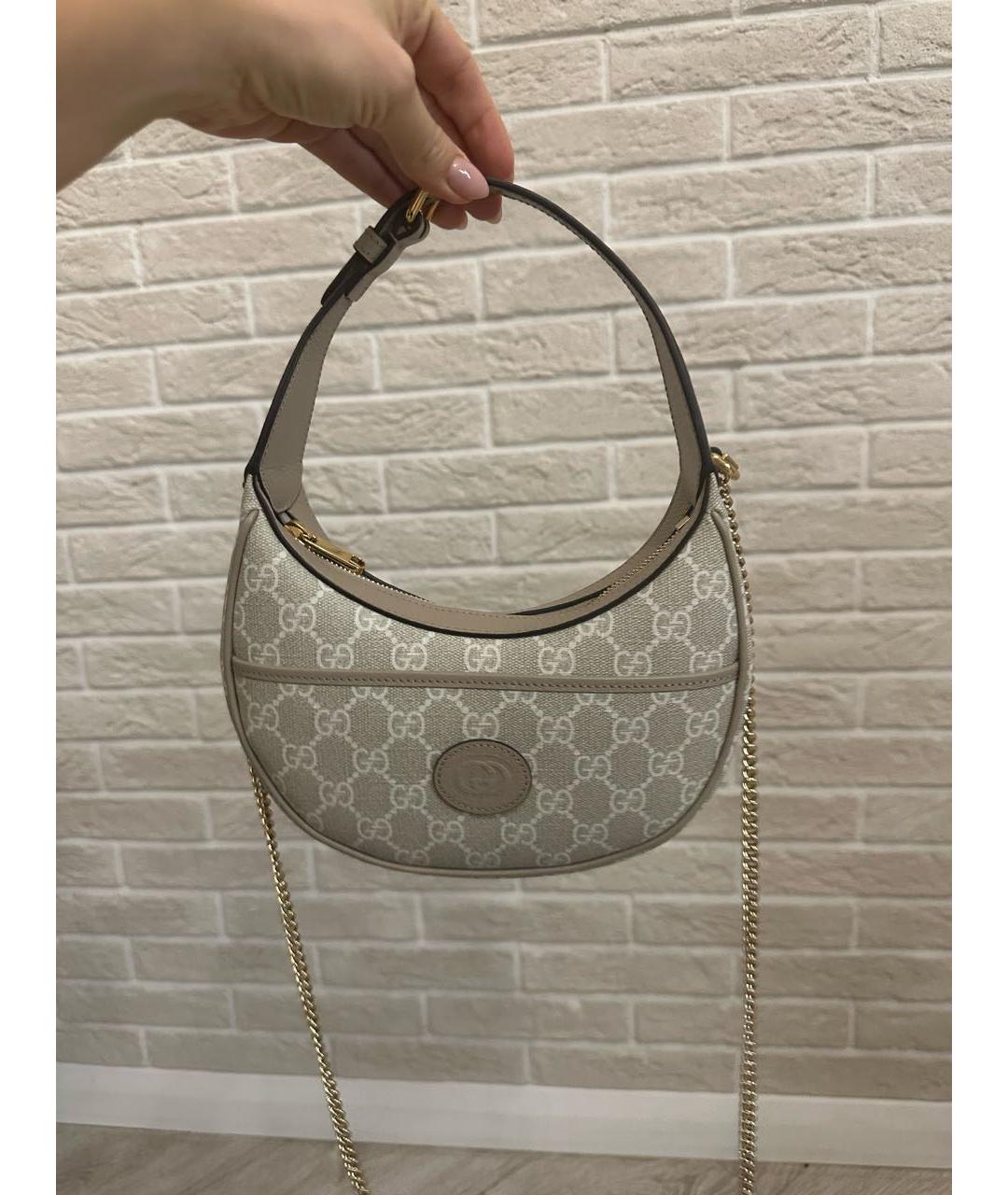 GUCCI Белая кожаная сумка с короткими ручками, фото 7