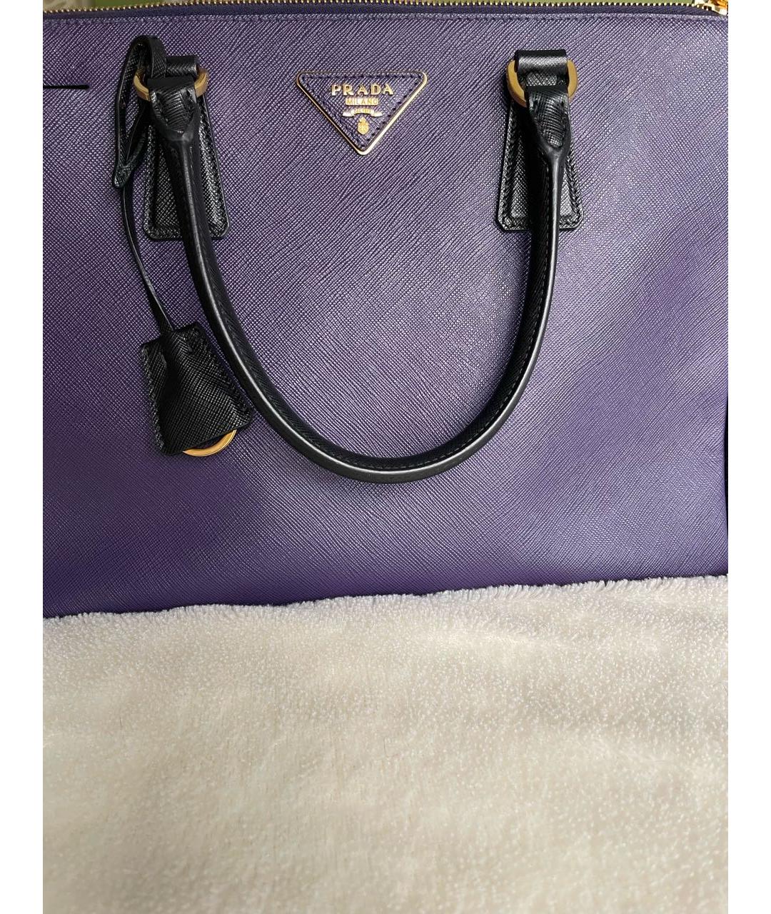 PRADA Фиолетовая кожаная сумка с короткими ручками, фото 4
