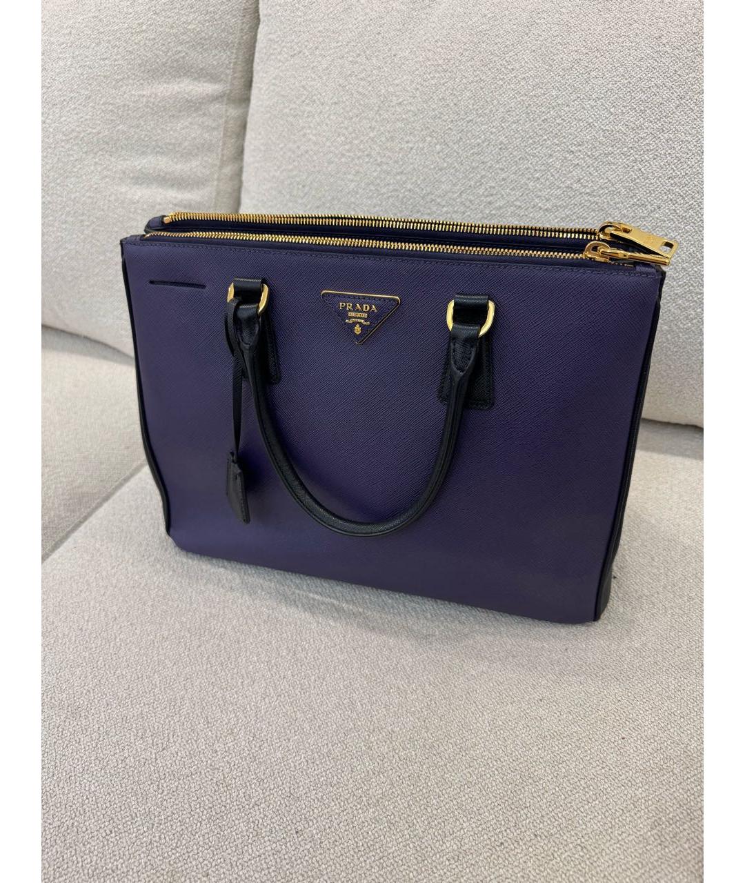 PRADA Фиолетовая кожаная сумка с короткими ручками, фото 2