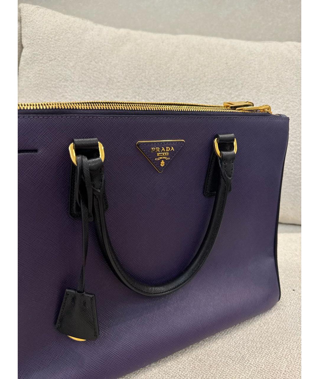 PRADA Фиолетовая кожаная сумка с короткими ручками, фото 8