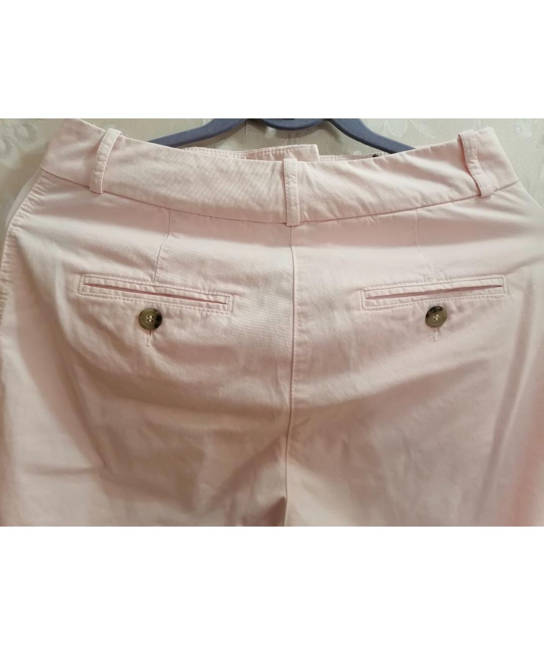 PESERICO Розовые хлопковые прямые брюки, фото 3