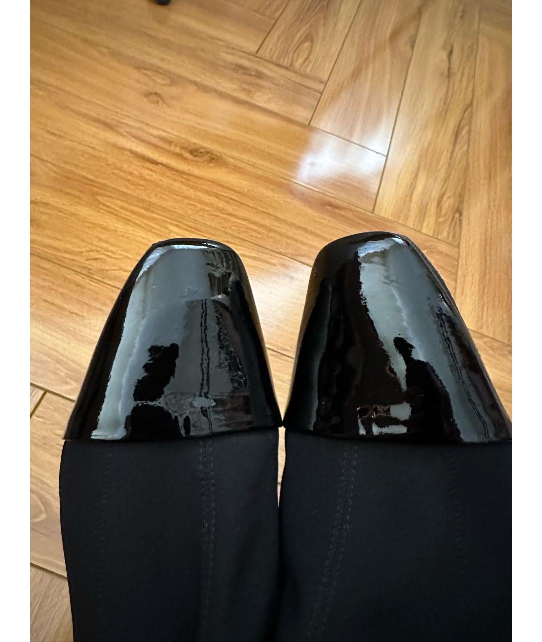 CASADEI Черные ботфорты из лакированной кожи, фото 2