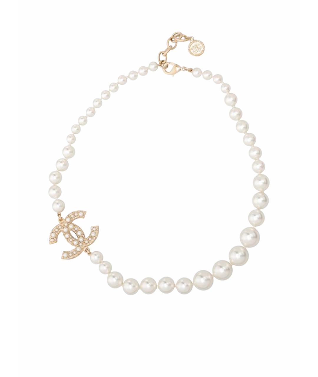 CHANEL Бежевое жемчужное колье, фото 1
