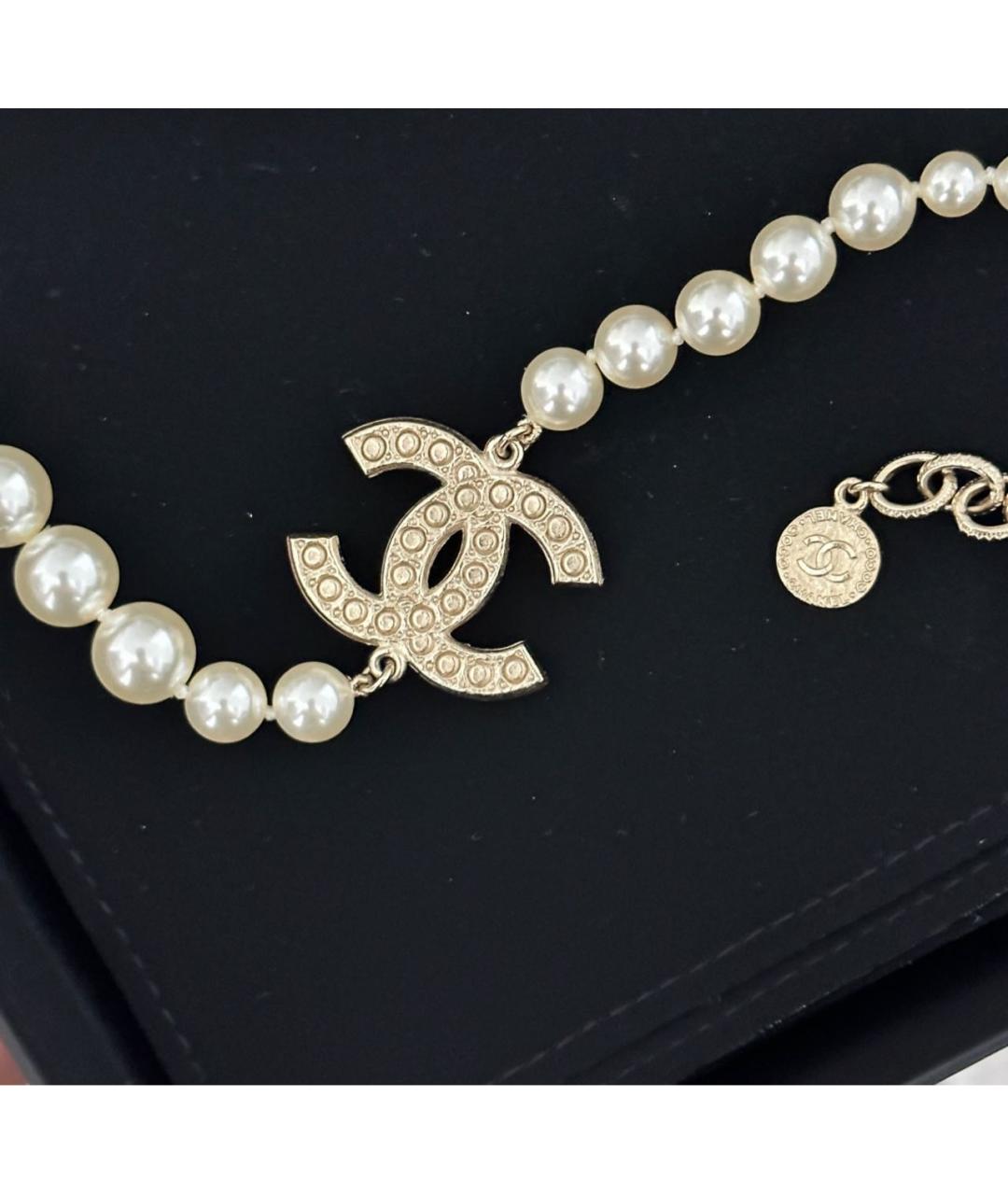 CHANEL Бежевое жемчужное колье, фото 3