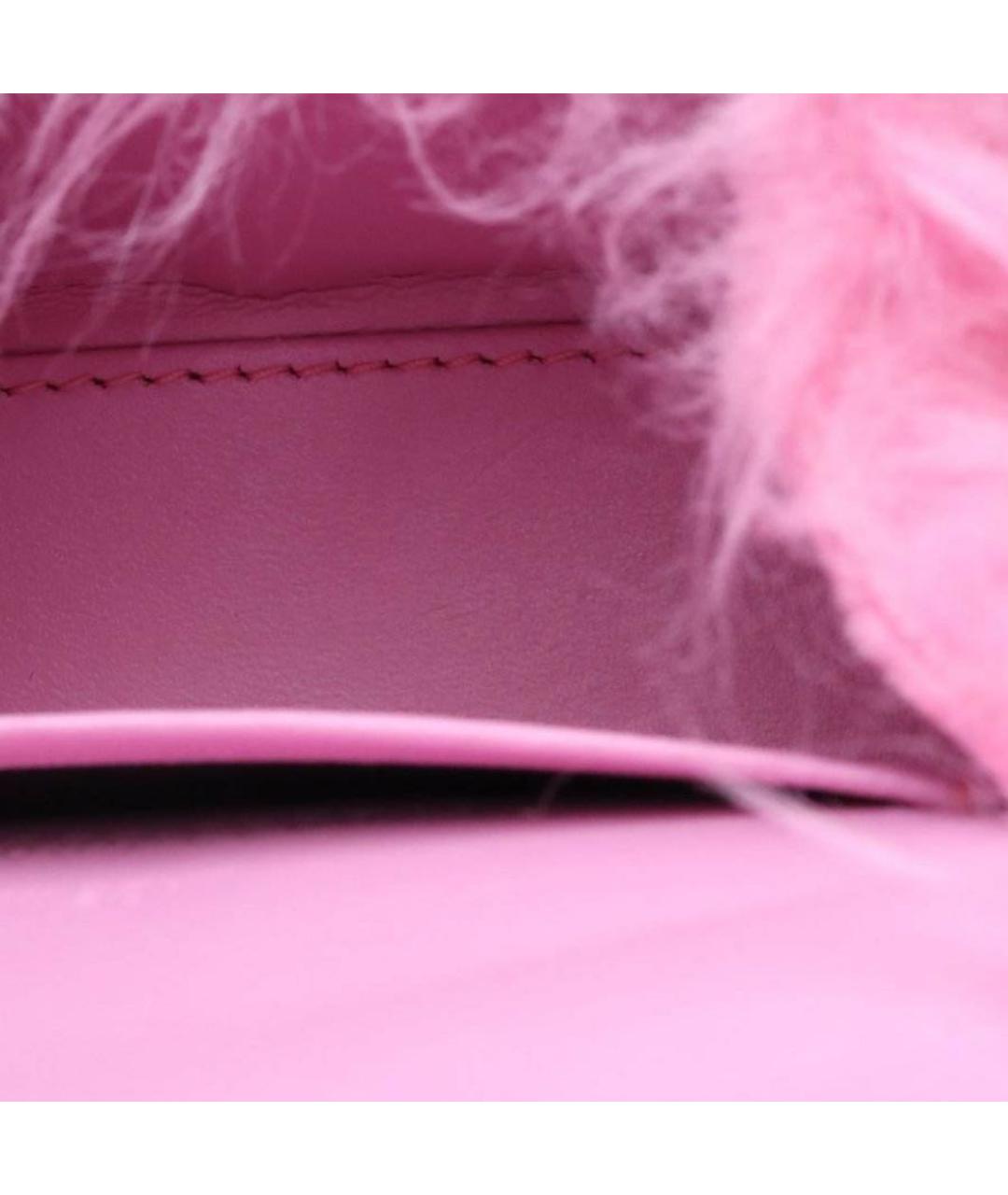 BALENCIAGA Розовая меховая сумка через плечо, фото 5