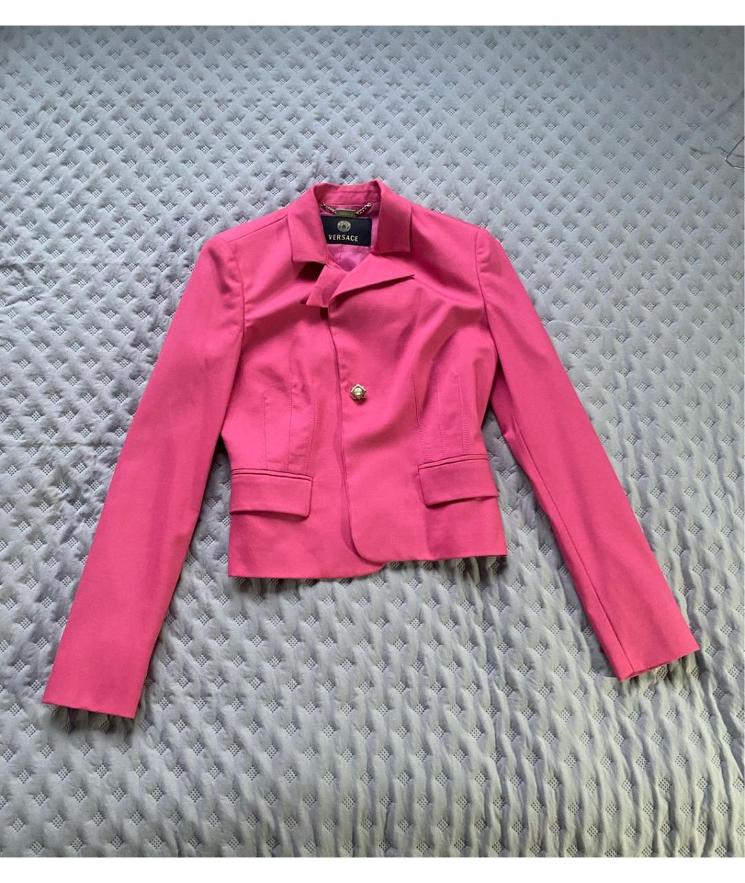 VERSACE Розовый кашемировый костюм с юбками, фото 9