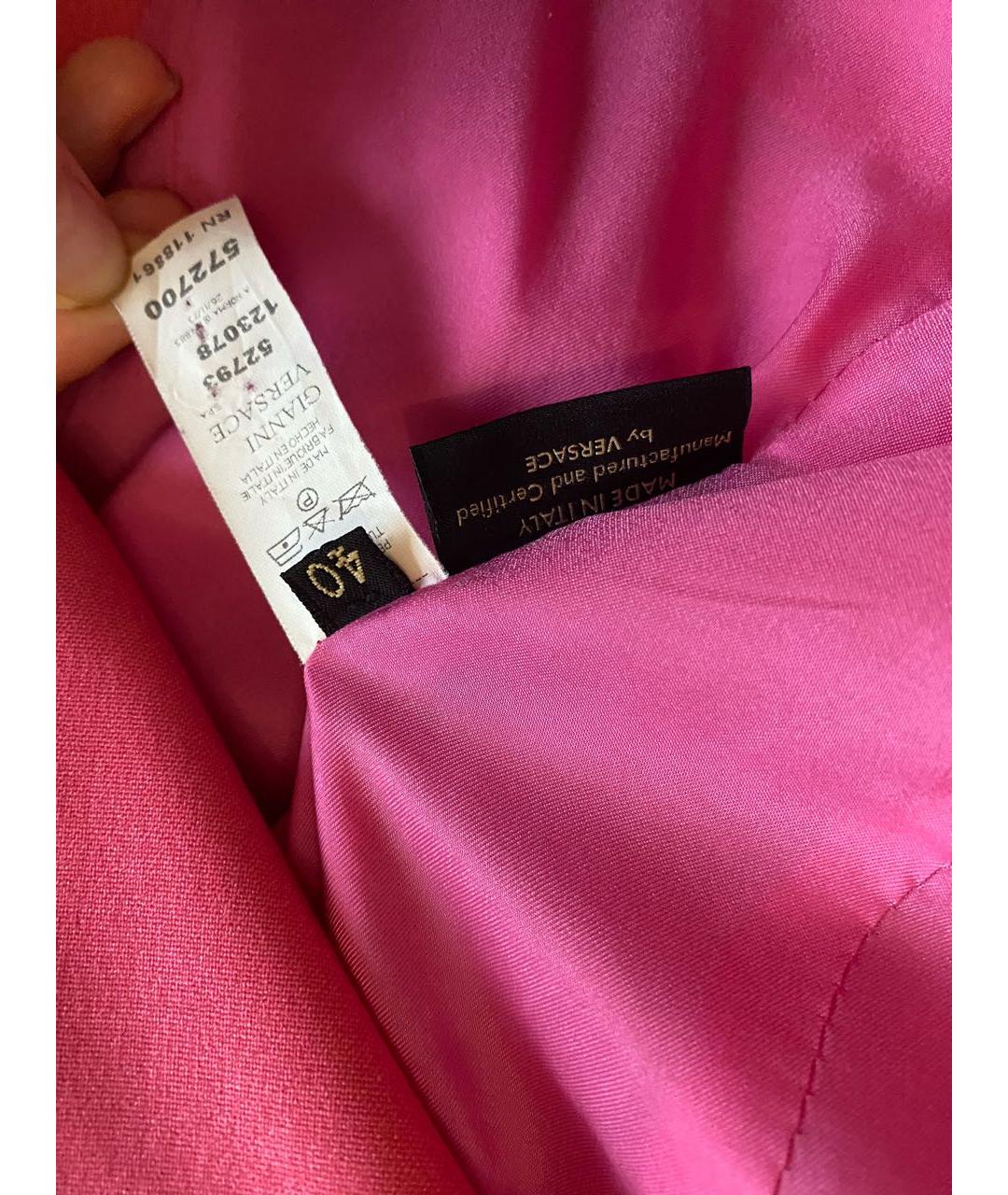 VERSACE Розовый кашемировый костюм с юбками, фото 5