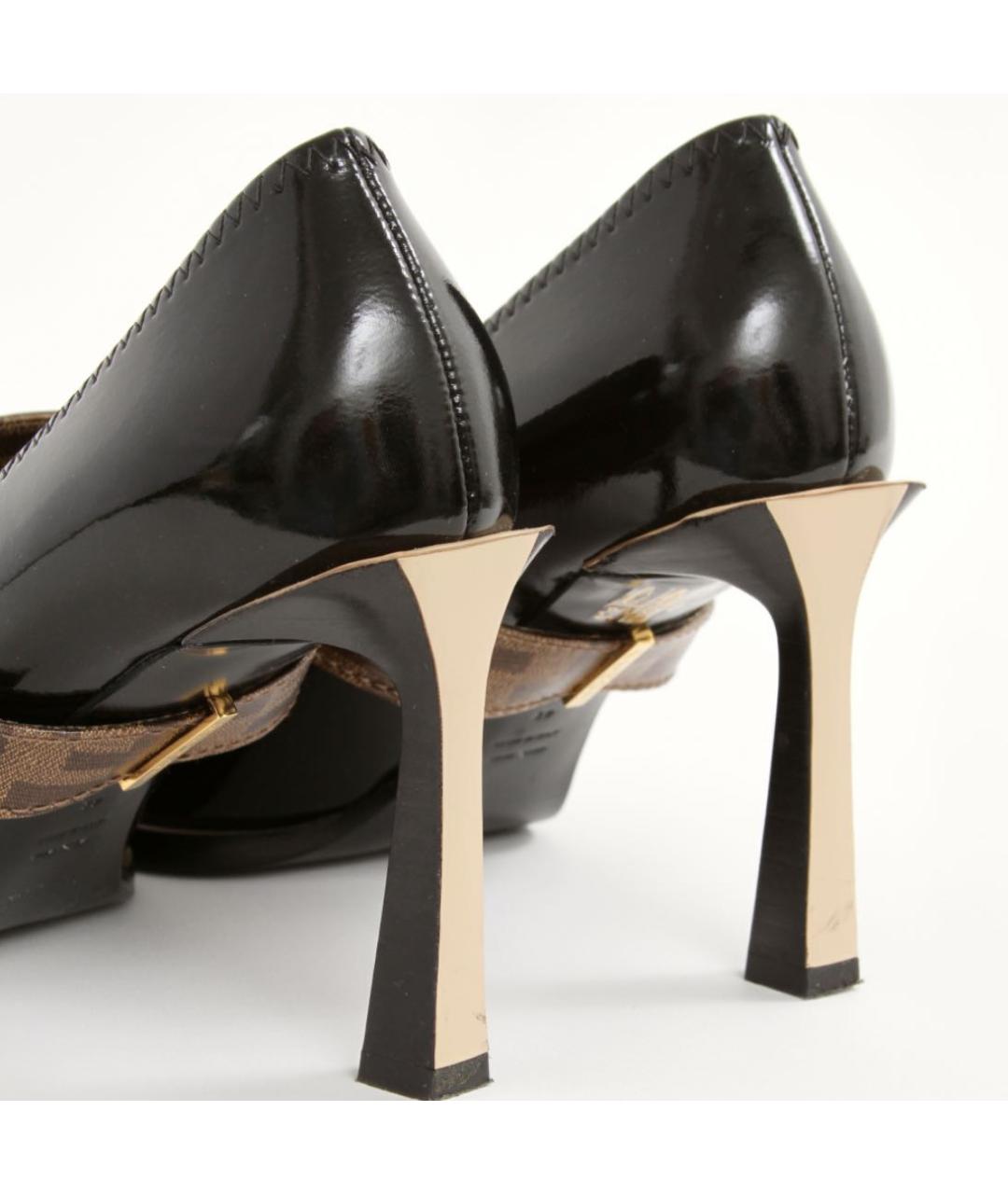 FENDI Черные туфли из лакированной кожи, фото 4