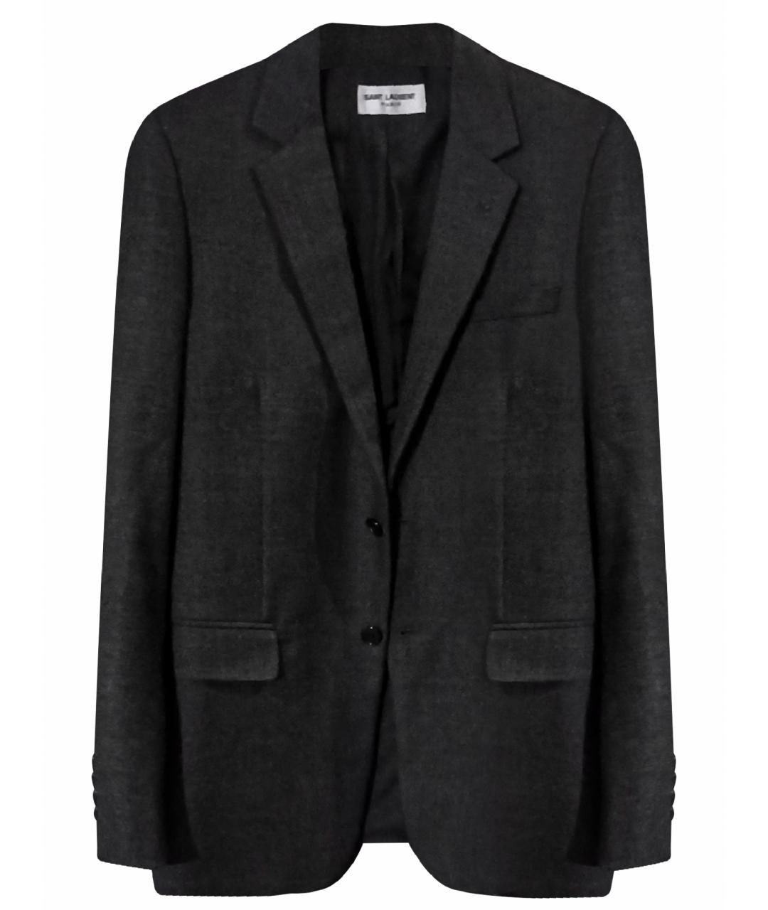 SAINT LAURENT Серый шелковый пиджак, фото 1