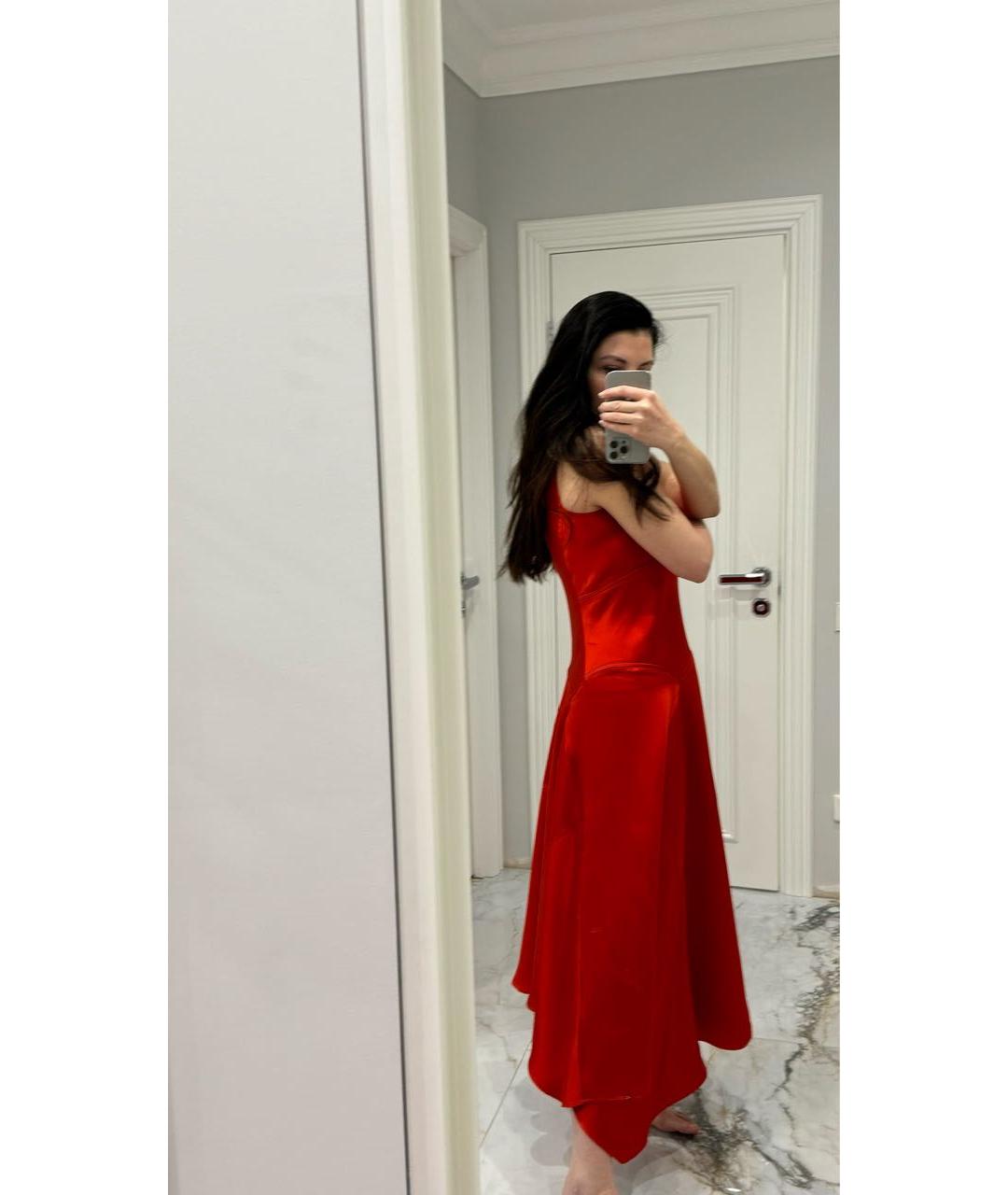 'S MAX MARA Красное вискозное коктейльное платье, фото 5