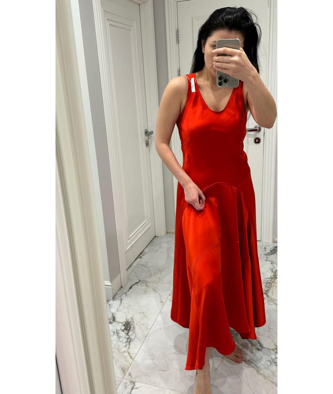'S MAX MARA Красное вискозное коктейльное платье, фото 6