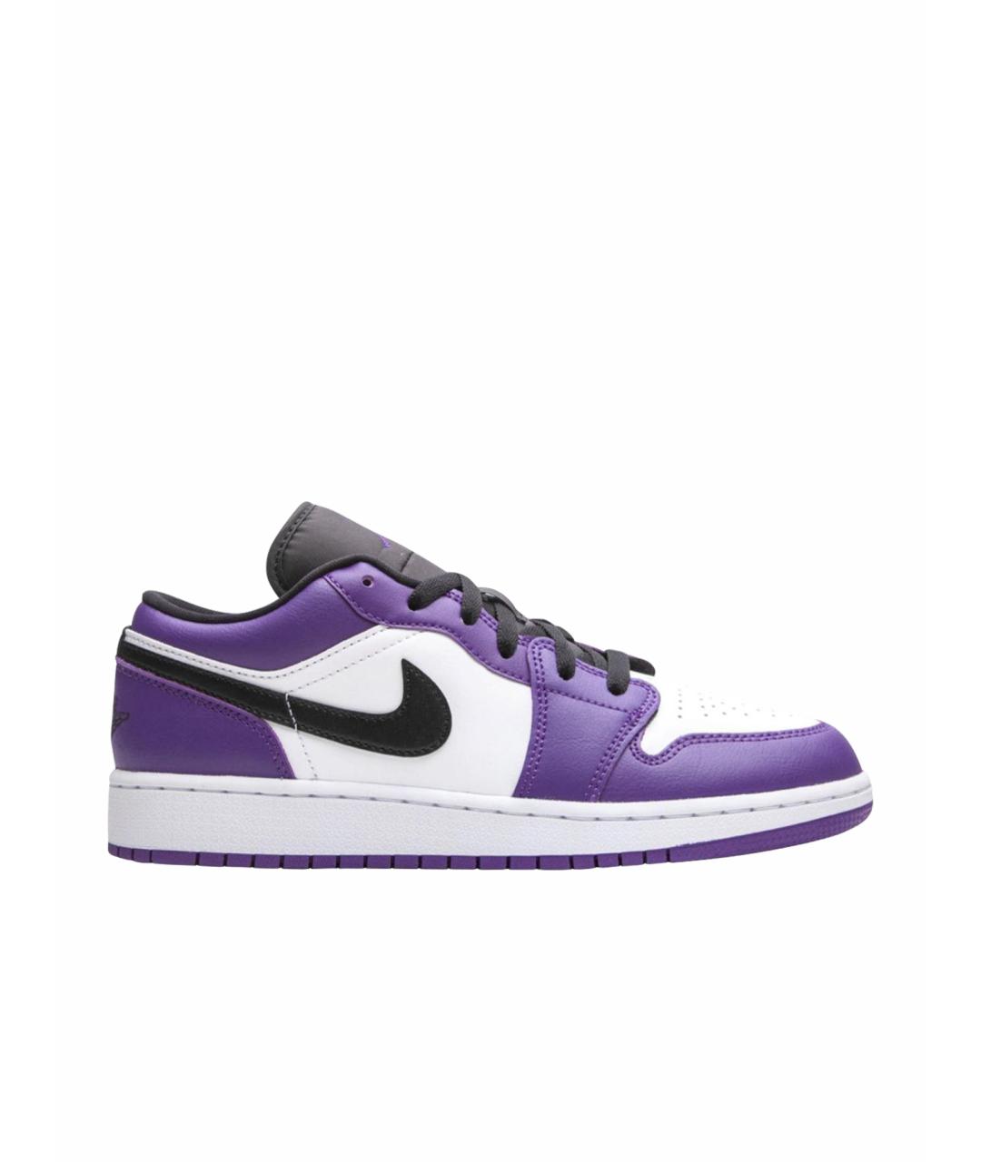 JORDAN Фиолетовые кожаные низкие кроссовки / кеды, фото 1