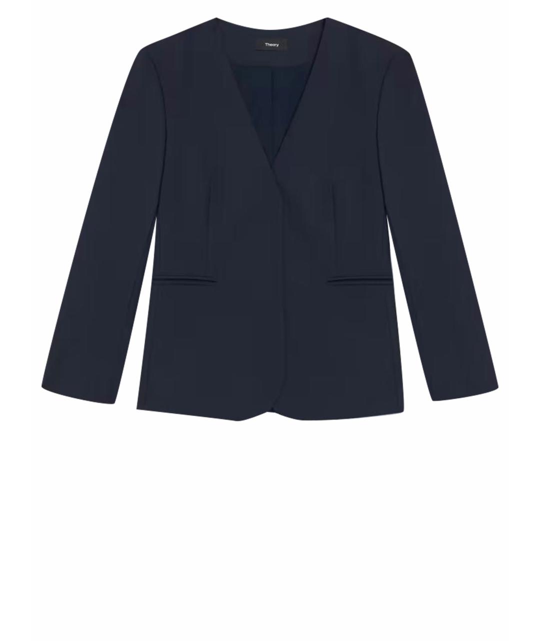 THEORY Темно-синий шерстяной жакет/пиджак, фото 1