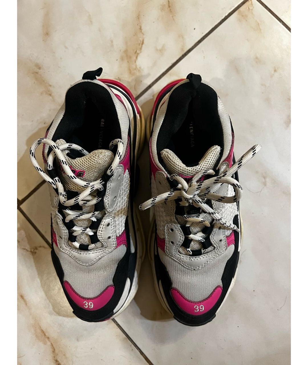BALENCIAGA Розовые кожаные кроссовки, фото 3