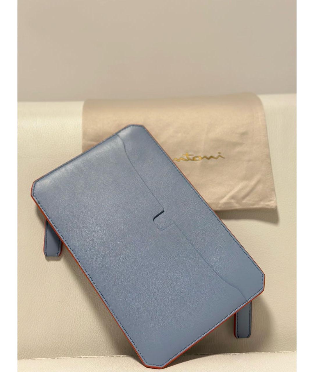 SANTONI Голубой кожаный кошелек, фото 2