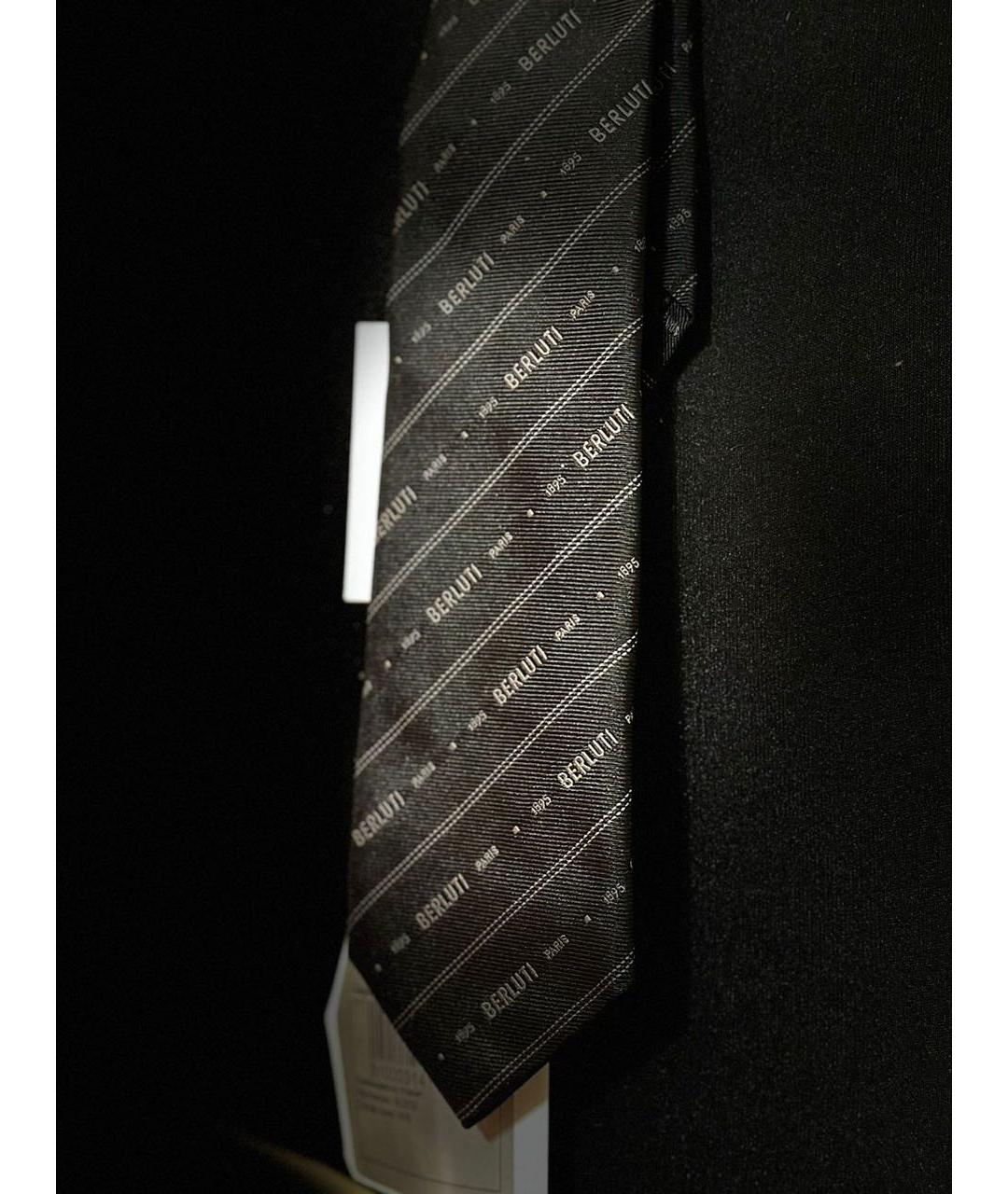 BERLUTI Черный шелковый галстук, фото 4