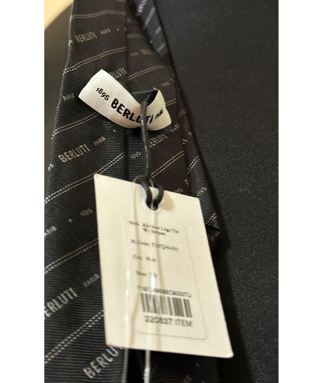 BERLUTI Черный шелковый галстук, фото 5