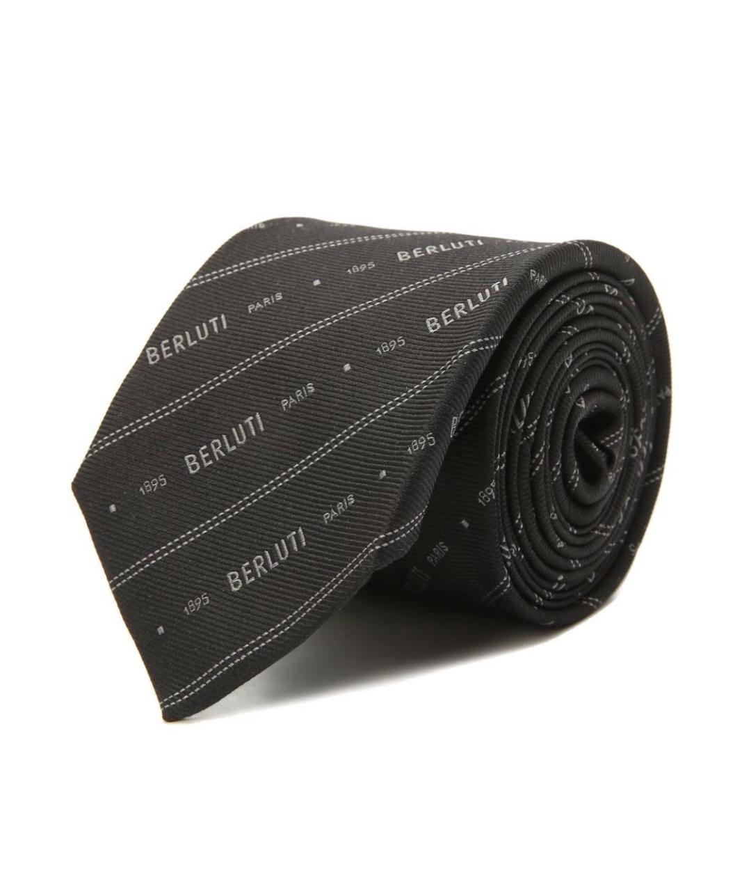 BERLUTI Черный шелковый галстук, фото 9