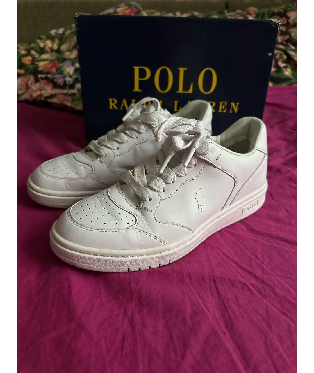 POLO RALPH LAUREN Белые кожаные кроссовки, фото 2