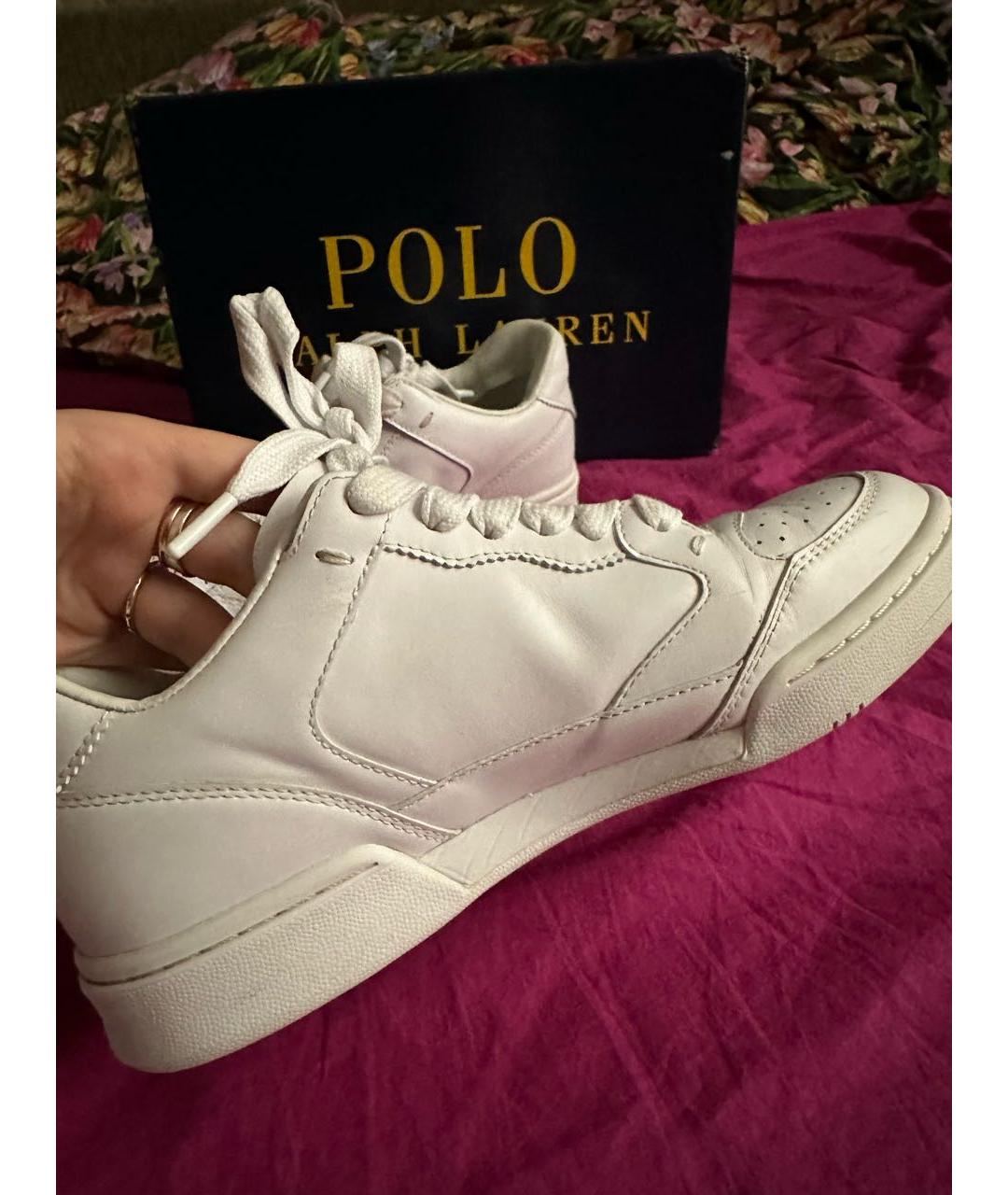 POLO RALPH LAUREN Белые кожаные кроссовки, фото 5