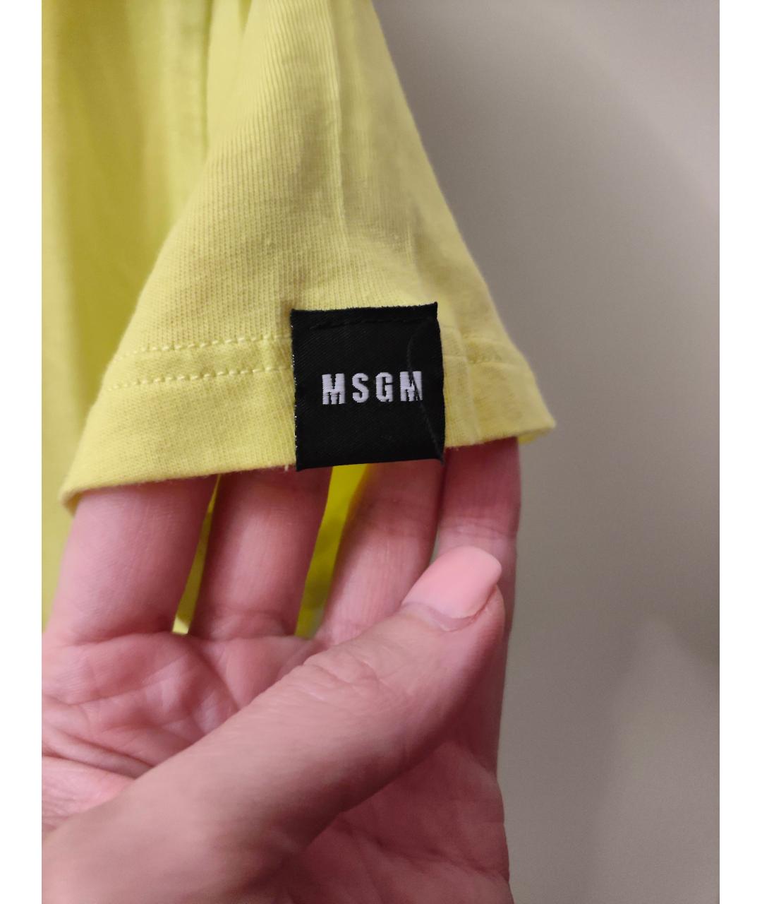 MSGM Желтый хлопковый детская футболка / топ, фото 4