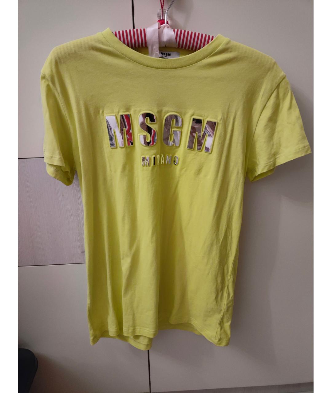 MSGM Желтый хлопковый детская футболка / топ, фото 7