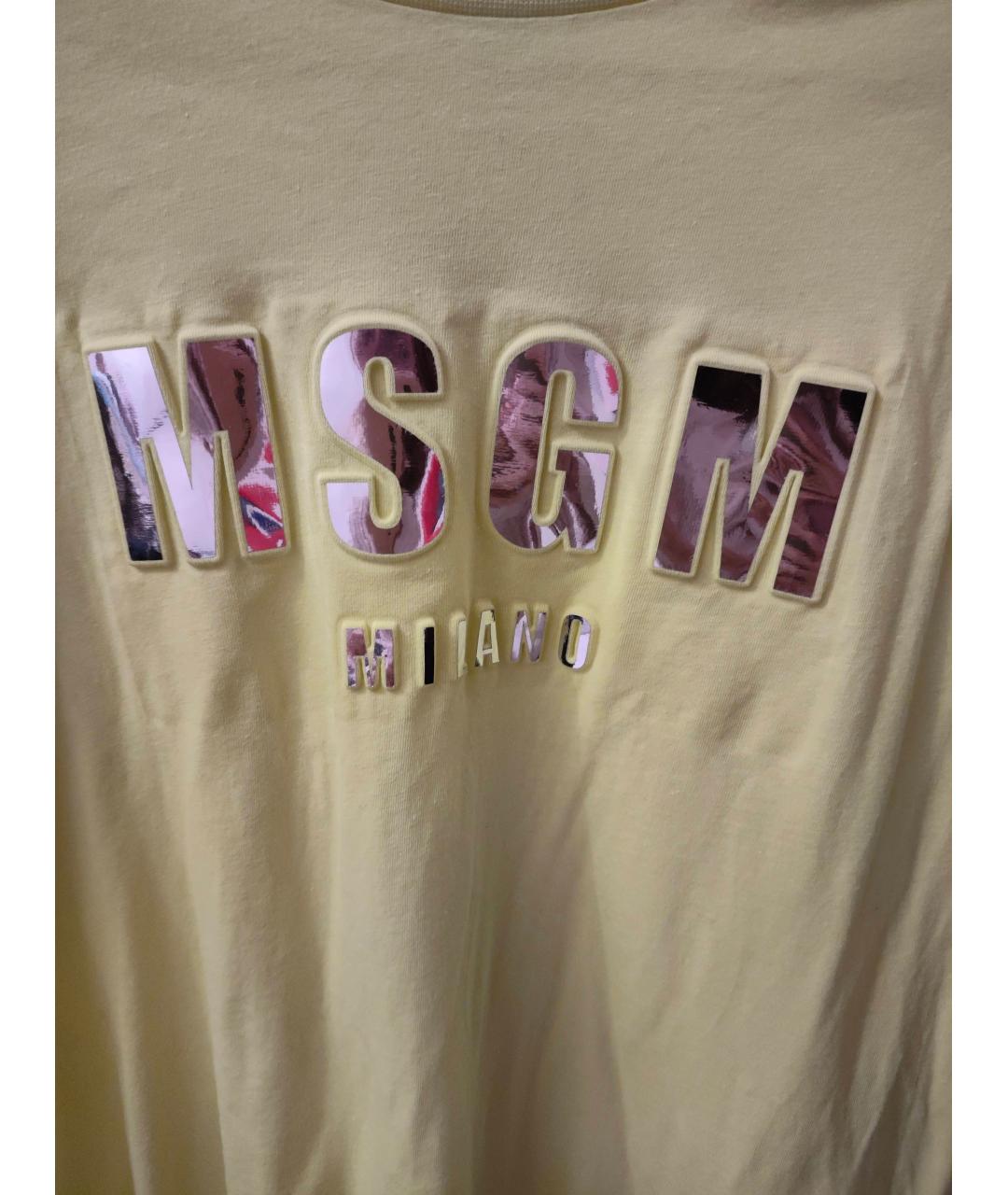 MSGM Желтый хлопковый детская футболка / топ, фото 3