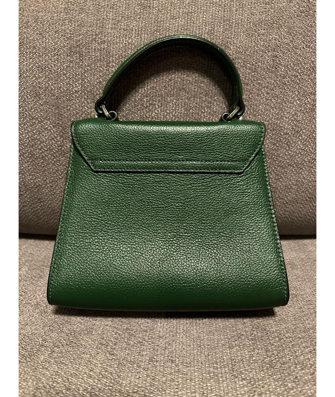 COCCINELLE Зеленая кожаная сумка с короткими ручками, фото 3