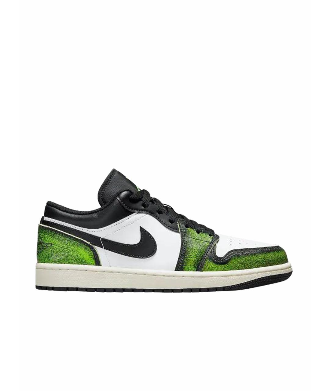 JORDAN Зеленые кожаные низкие кроссовки / кеды, фото 1