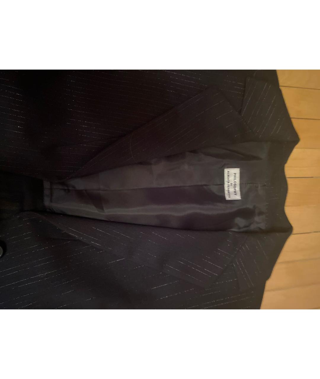 PHILOSOPHY DI ALBERTA FERRETTI Черный полиэстеровый костюм с брюками, фото 3