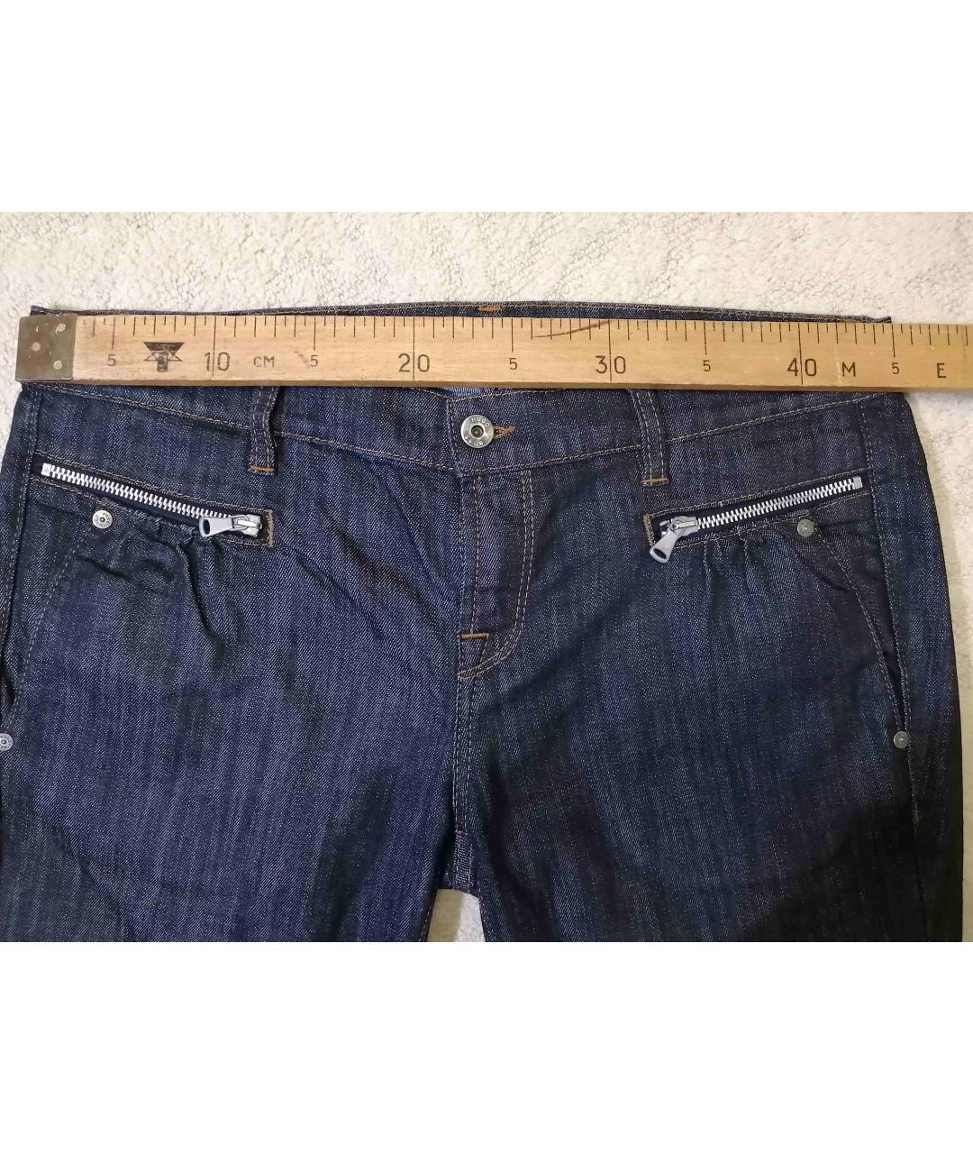 HUGO BOSS Темно-синие хлопко-эластановые прямые джинсы, фото 7