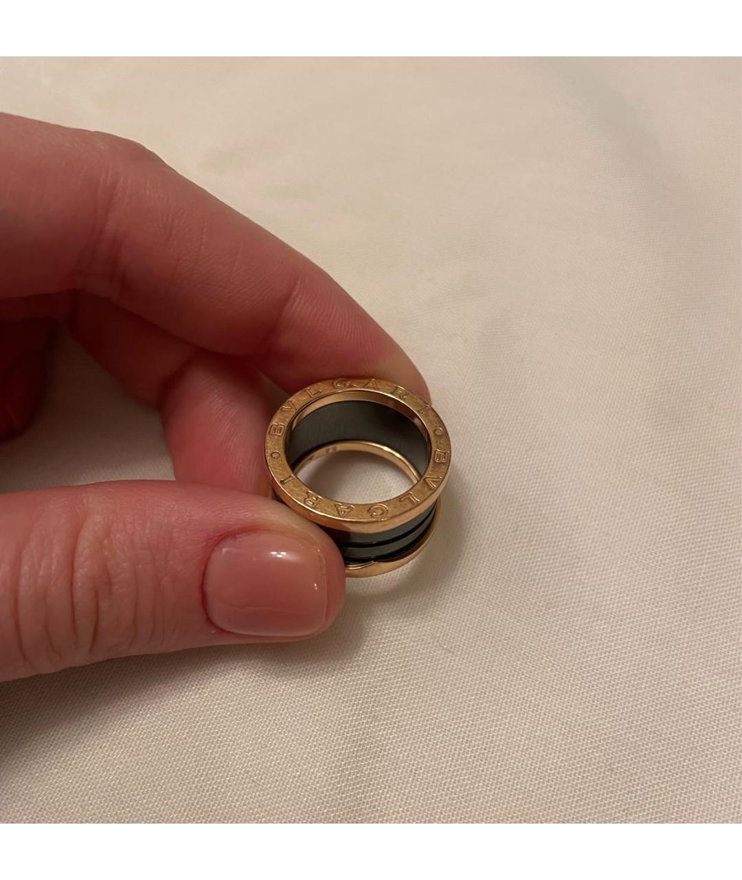 BVLGARI Черное кольцо из розового золота, фото 3