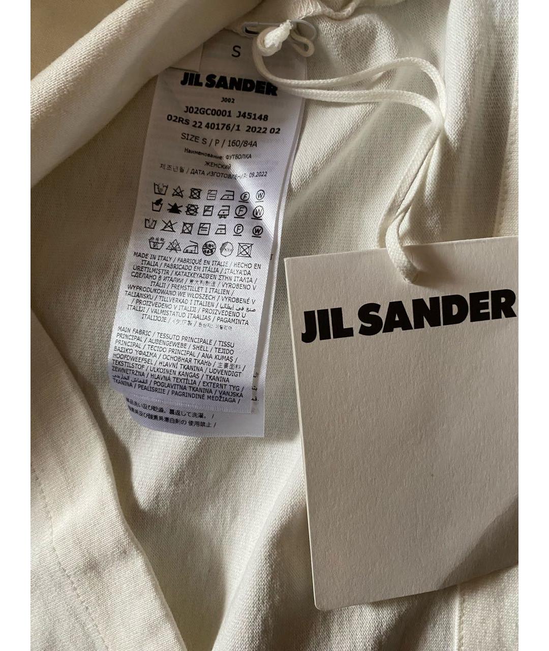 JIL SANDER Белая хлопковая футболка, фото 5