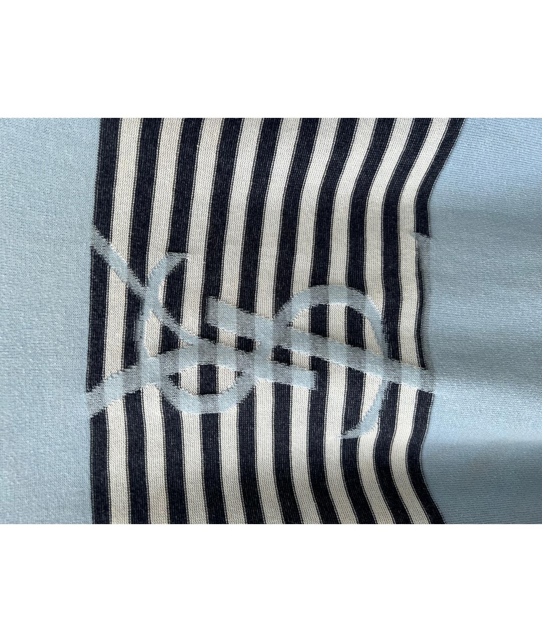 SAINT LAURENT Голубой хлопковый джемпер / свитер, фото 4