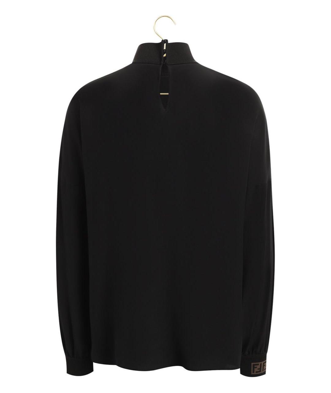 FENDI Черная шелковая блузы, фото 2