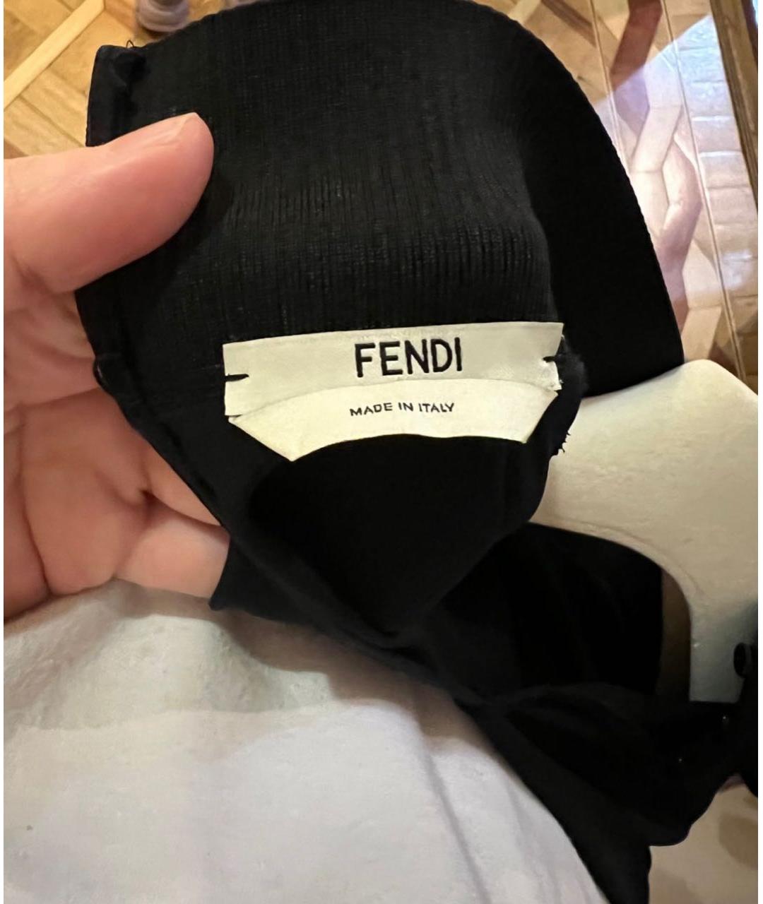 FENDI Черная шелковая блузы, фото 6