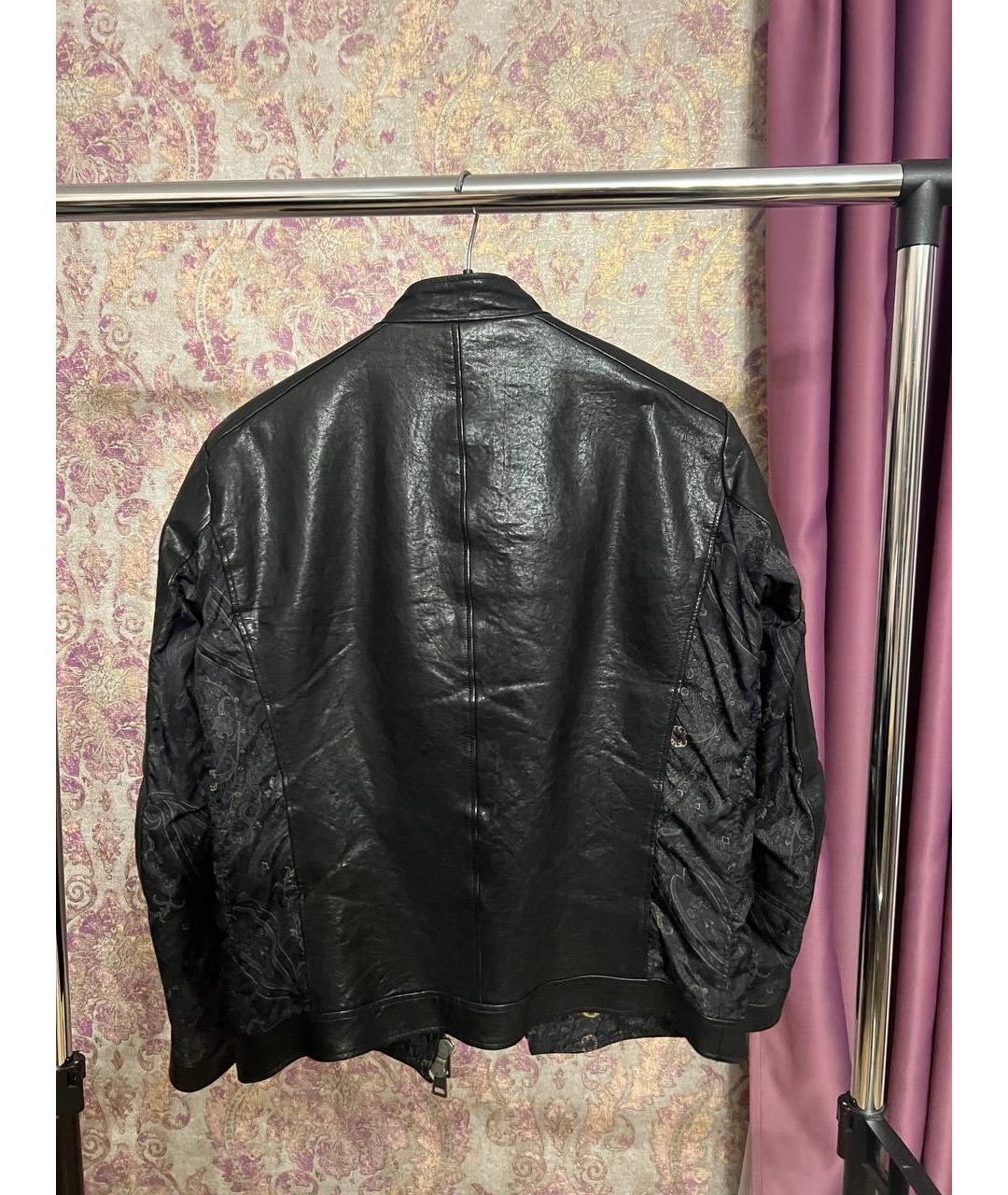 ETRO Черная кожаная куртка, фото 2